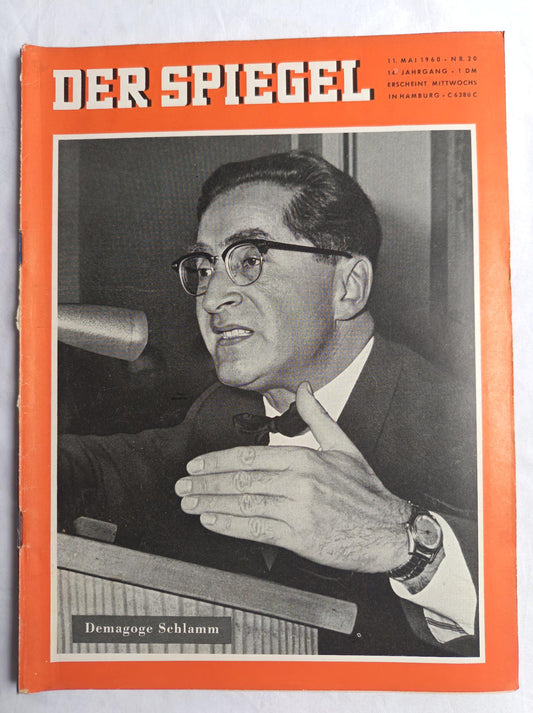 Der Spiegel Demagoge Schlamm 11.05.1960 Nr. 20 11. 11th Mai May 1960