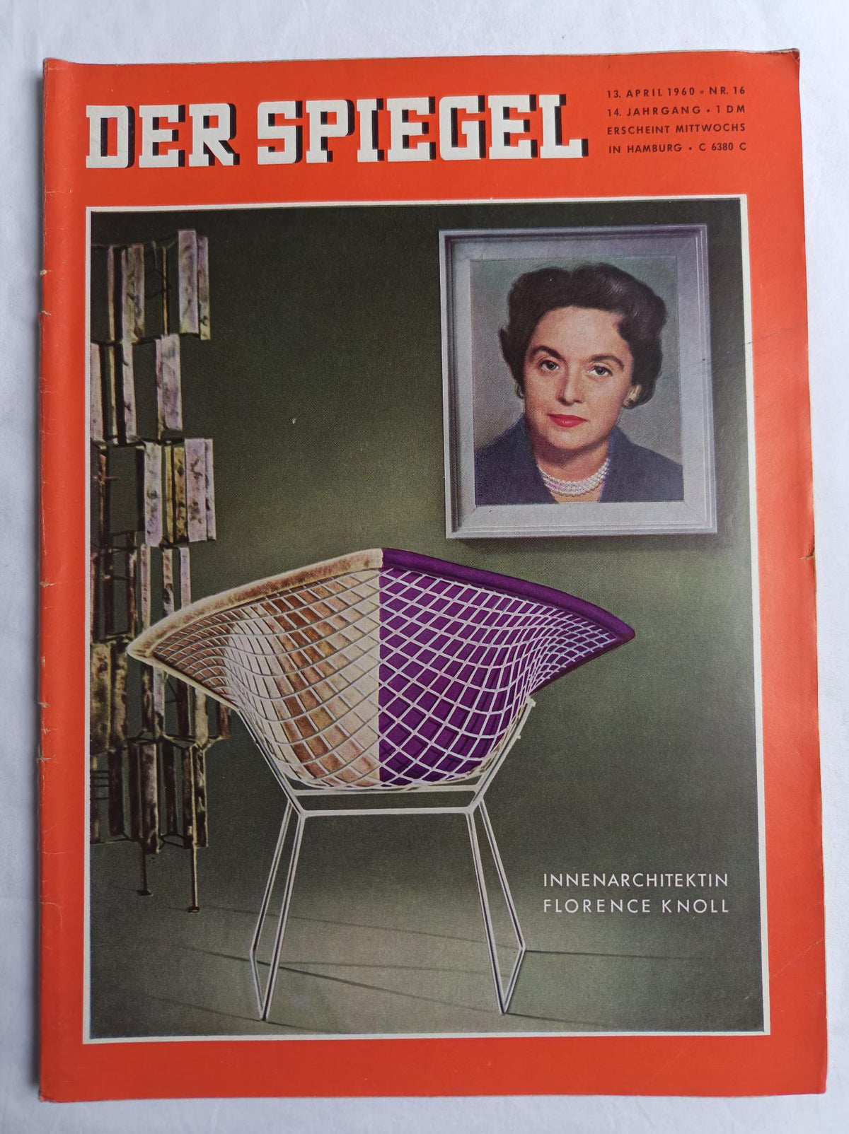 Der Spiegel Innenarchitektin Florence Knoll 13.04.1960 Nr. 16 13. 13th April 1960