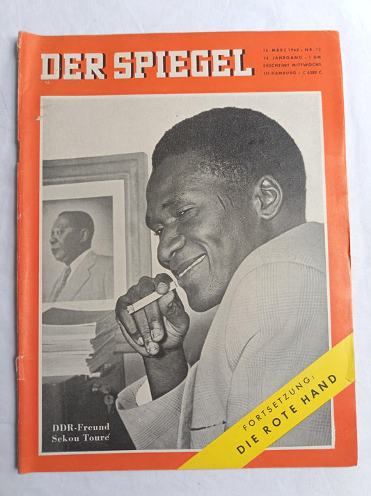 Magazine Zeitschrift Der Spiegel DDR-Freund Sekou Toure Fortsetzung: Die Rote Hand 16.03.196016th 16. March März 1960 Nr. 12