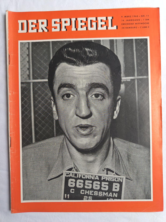 Magazine Zeitschrift Der Spiegel California Prison Chessman 09.03.1960 Nr. 11 09th 09. March März 1960