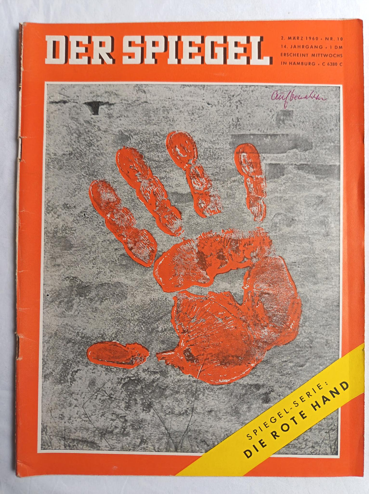 Magazine Zeitschrift Der Spiegel - Serie Die Rote Hand 02.03.1960 Nr. 10 2nd 02. März Narch 1960