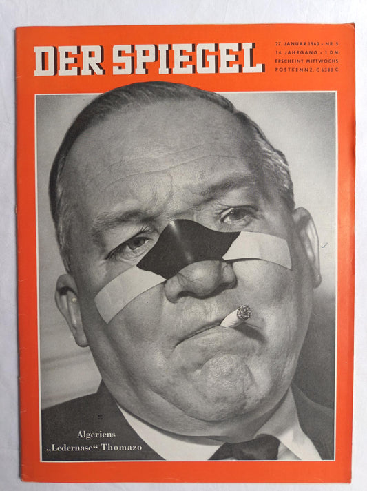 Der Spiegel Algeriens Ledernase Thomazo 27.01.1960 Nr. 5 27th 27. January 1960