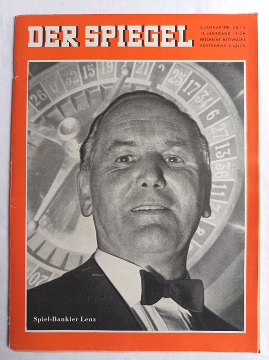 Der Spiegel Spiel-Bankier Lenz 06.01.1960 Nr. 1-2  6th 06. January 1960