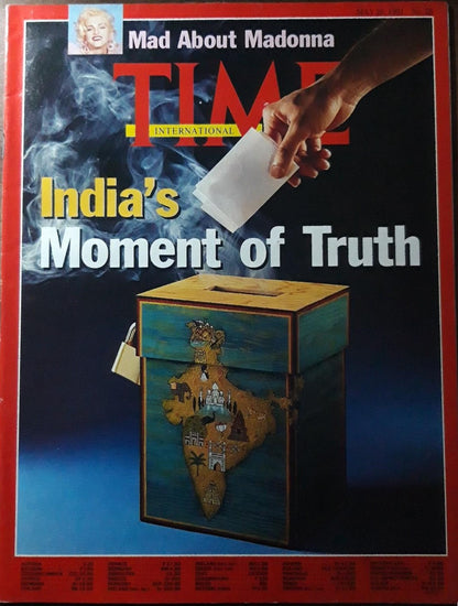 Time magazine India`s Moment of Truth Mad about Madonna 20.05.1991 20th May 20. Mai 1991 No. 20